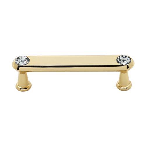Solid Brass 3" Centers Handle in Swarovski Crystal/Gold
