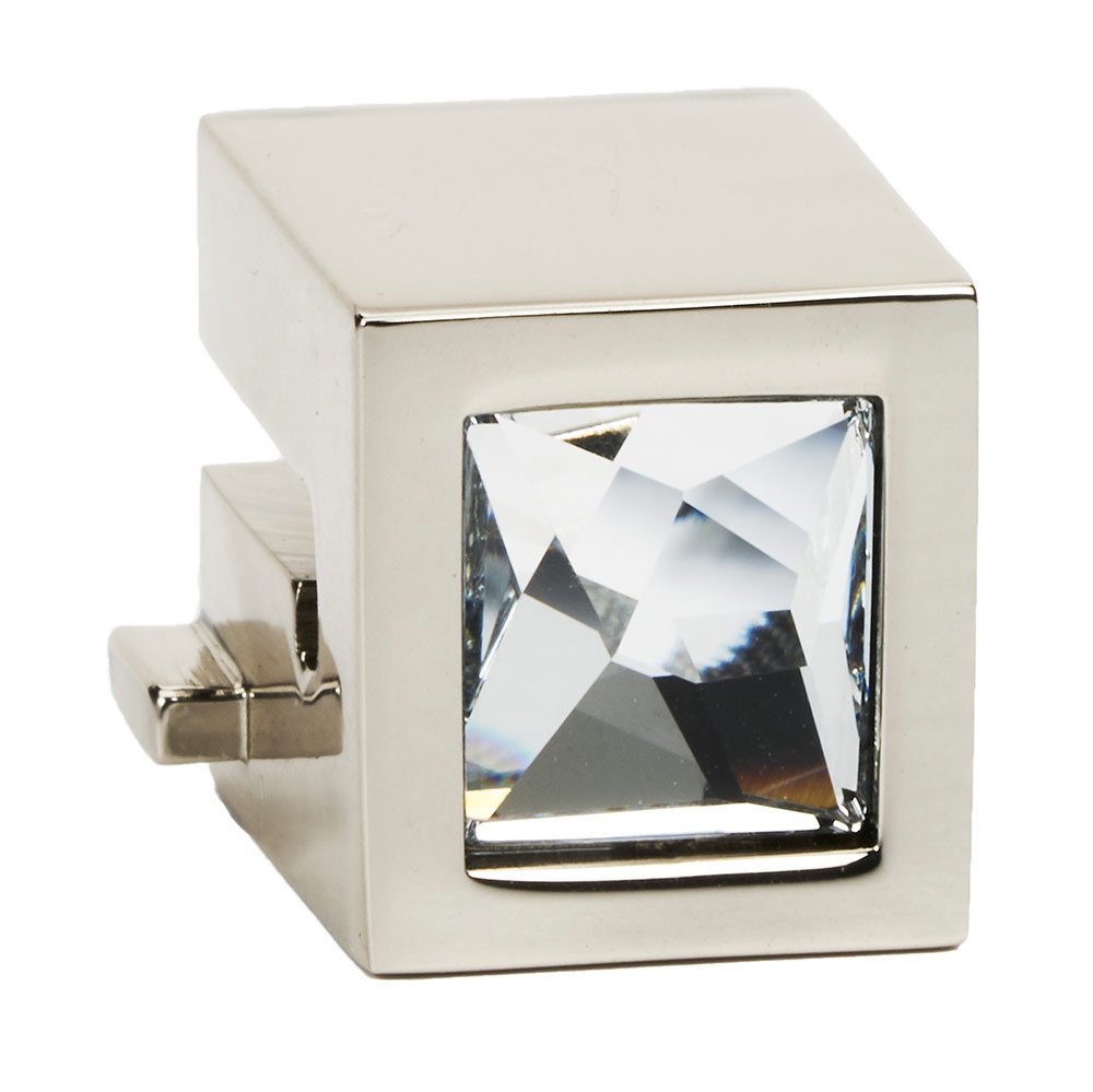 Crystal Large Square Mount for Rings 3" and 3 1/2" in Polished Nickel