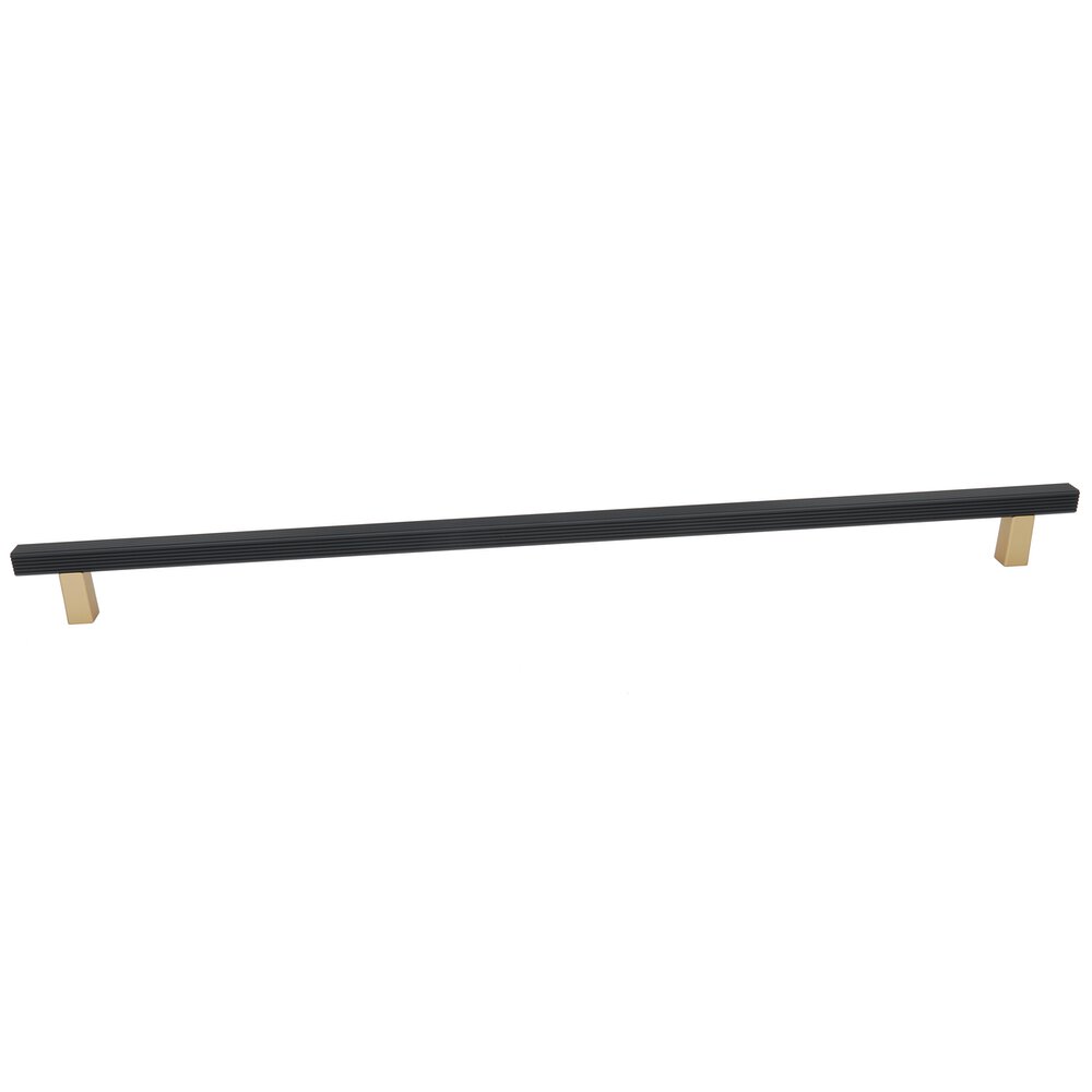 24" Centers Grooved Bar Appliance Pull In Champagne/Matte Black