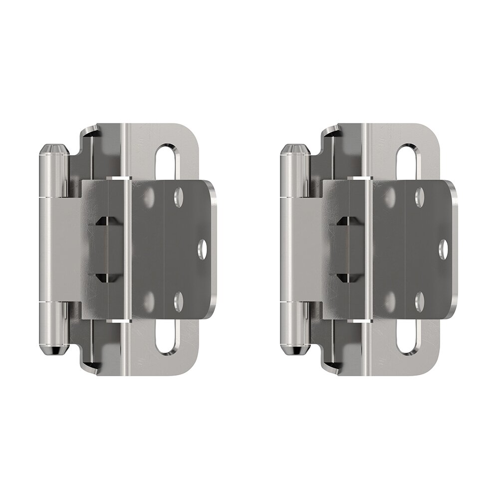 3/8" (10 mm) Inset Self Closing Partial Wrap Cabinet Hinge (Pair) in Polished Chrome