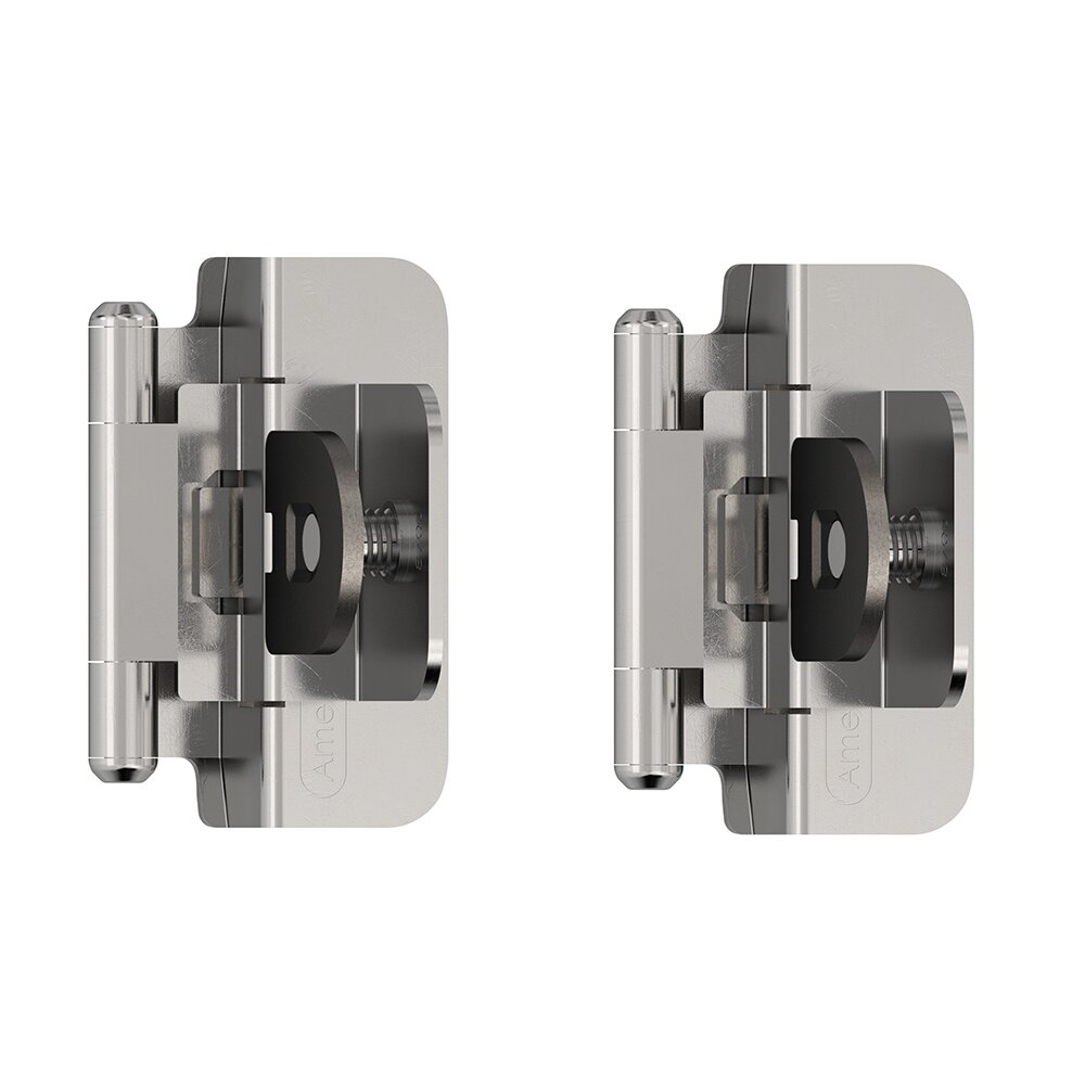 3/8" (10 mm) Inset Double Demountable Cabinet Hinge (Pair) in Polished Chrome