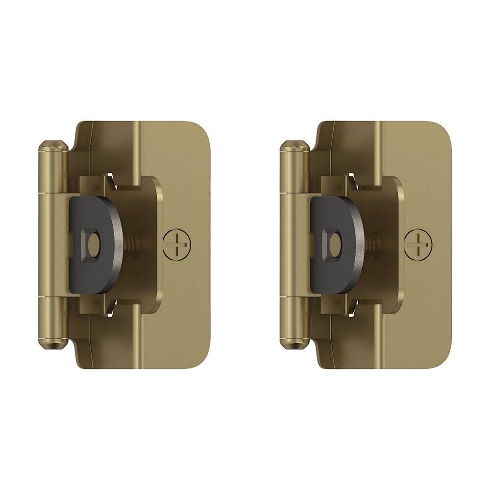 1/2" (13 mm) Overlay Double Demountable Cabinet Hinge (Pair) in Golden Champagne