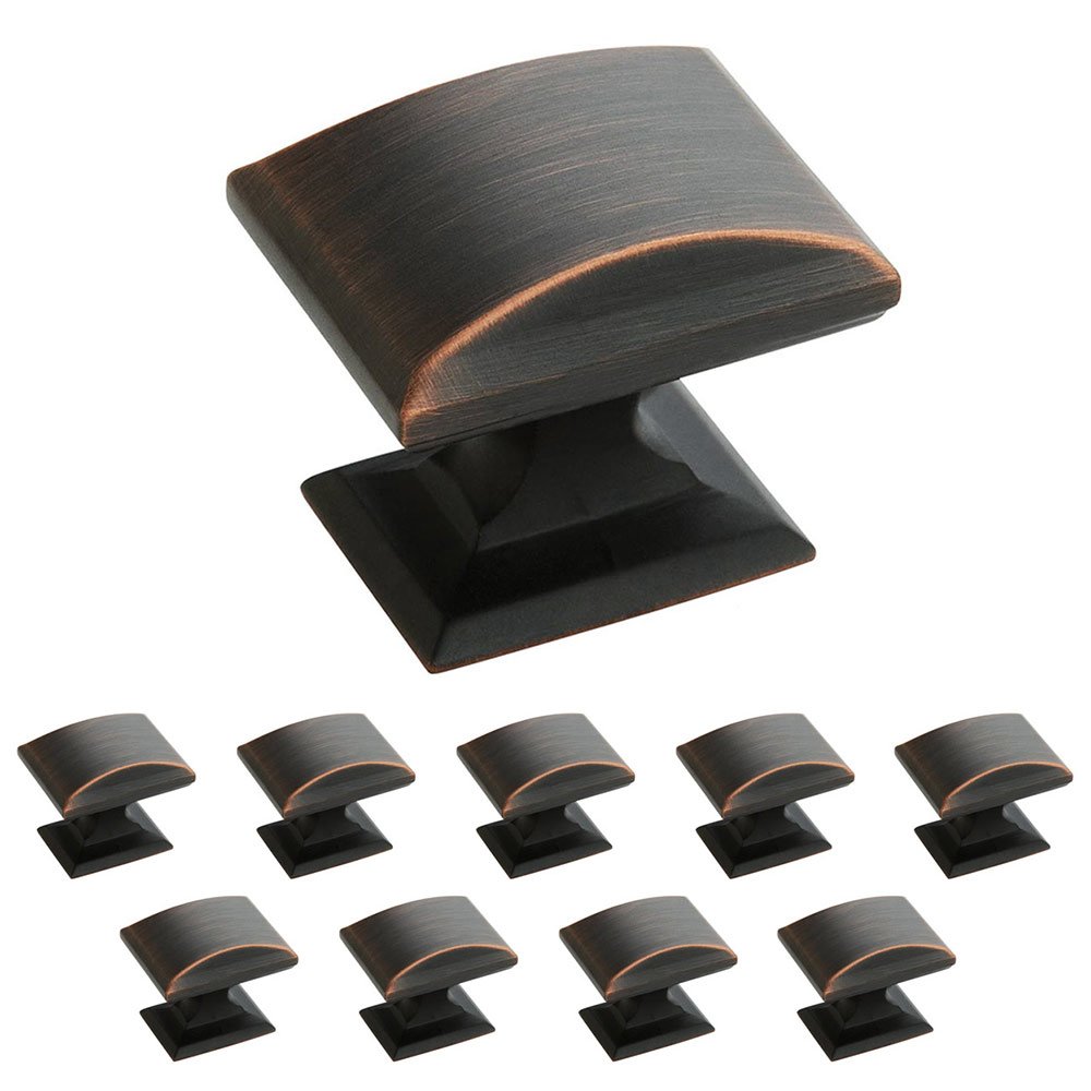 10 Pack of 1 1/4" Rectangular Knob in Oil Rubbed Bronze