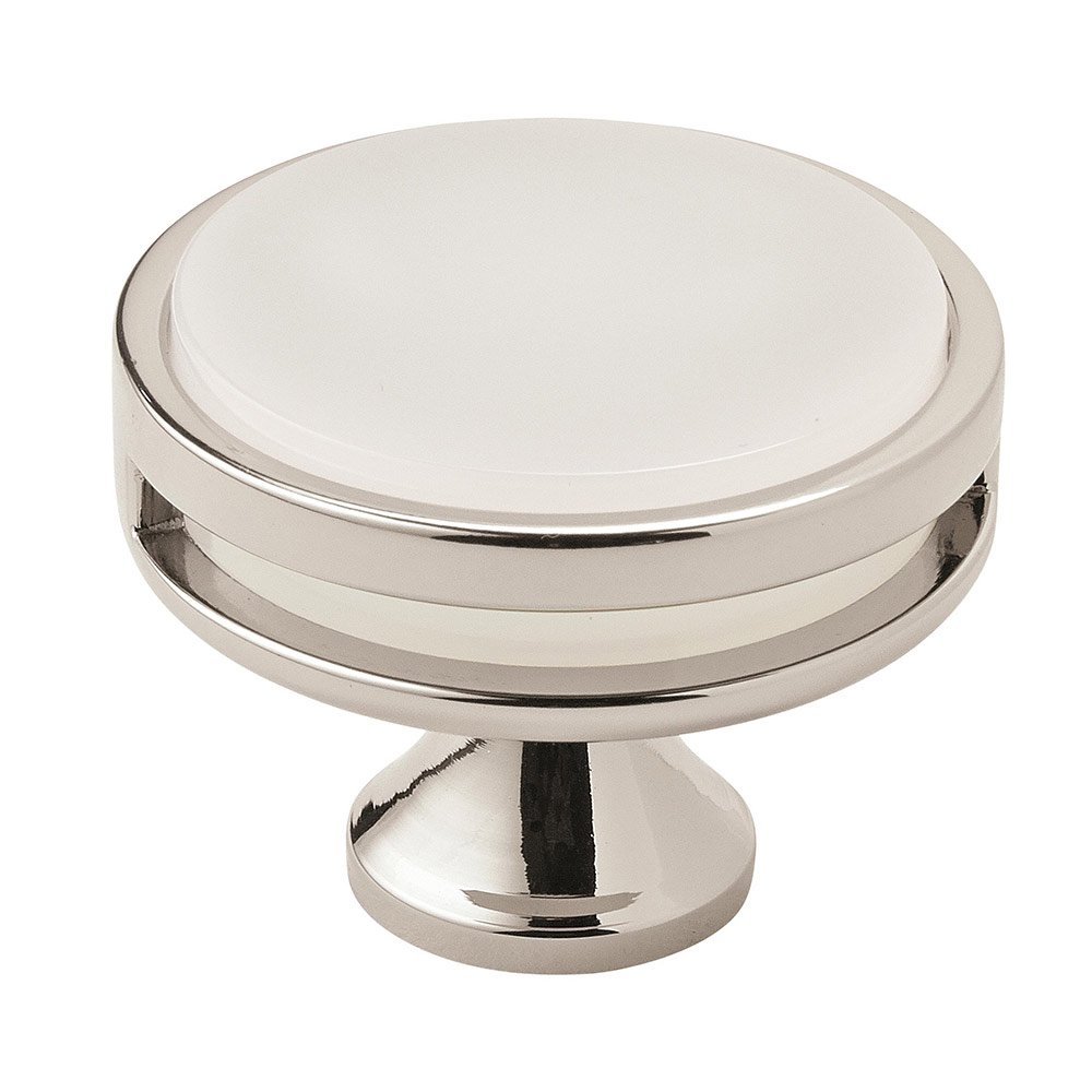 1 3/4" Diameter Knob in Polished Nickel/Frosted Acrylic