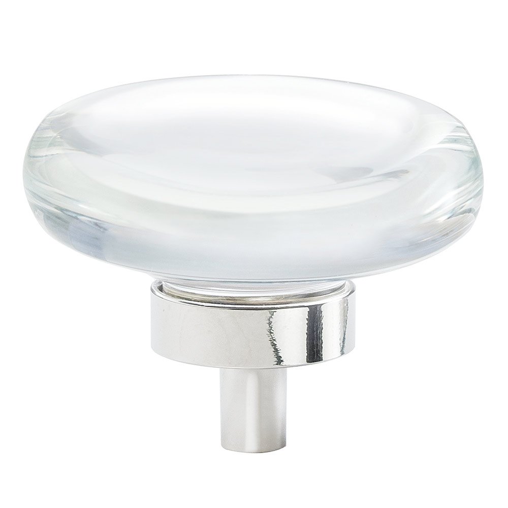 1 3/4" Diameter Knob in Clear Glass/Polished Nickel