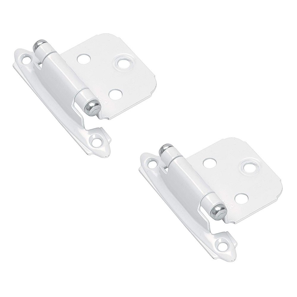 Self Closing Face Mount Overlay Variable Hinge (Pair) in White