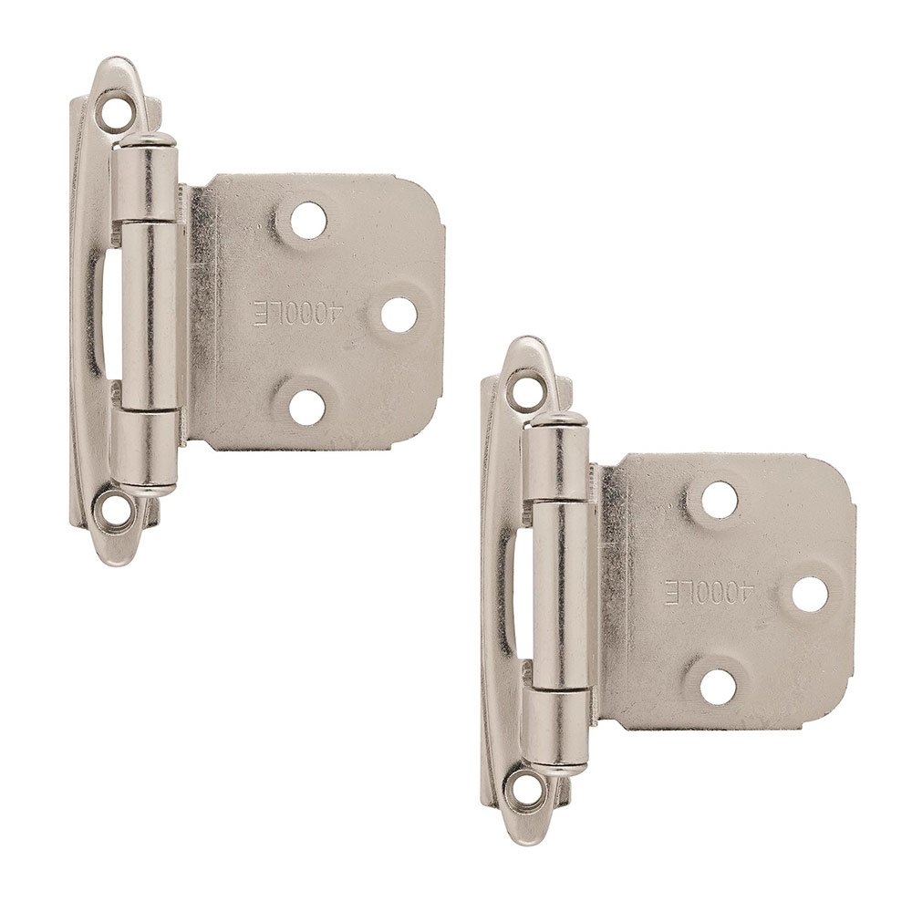 Self Closing Face Mount Overlay Variable Hinge (Pair) in Polished Chrome