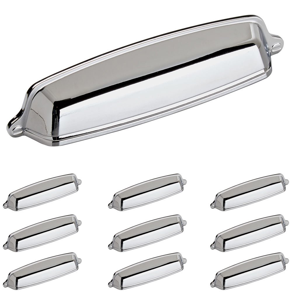 10 Pack of 5" Centers Cup Pull in Polished Chrome
