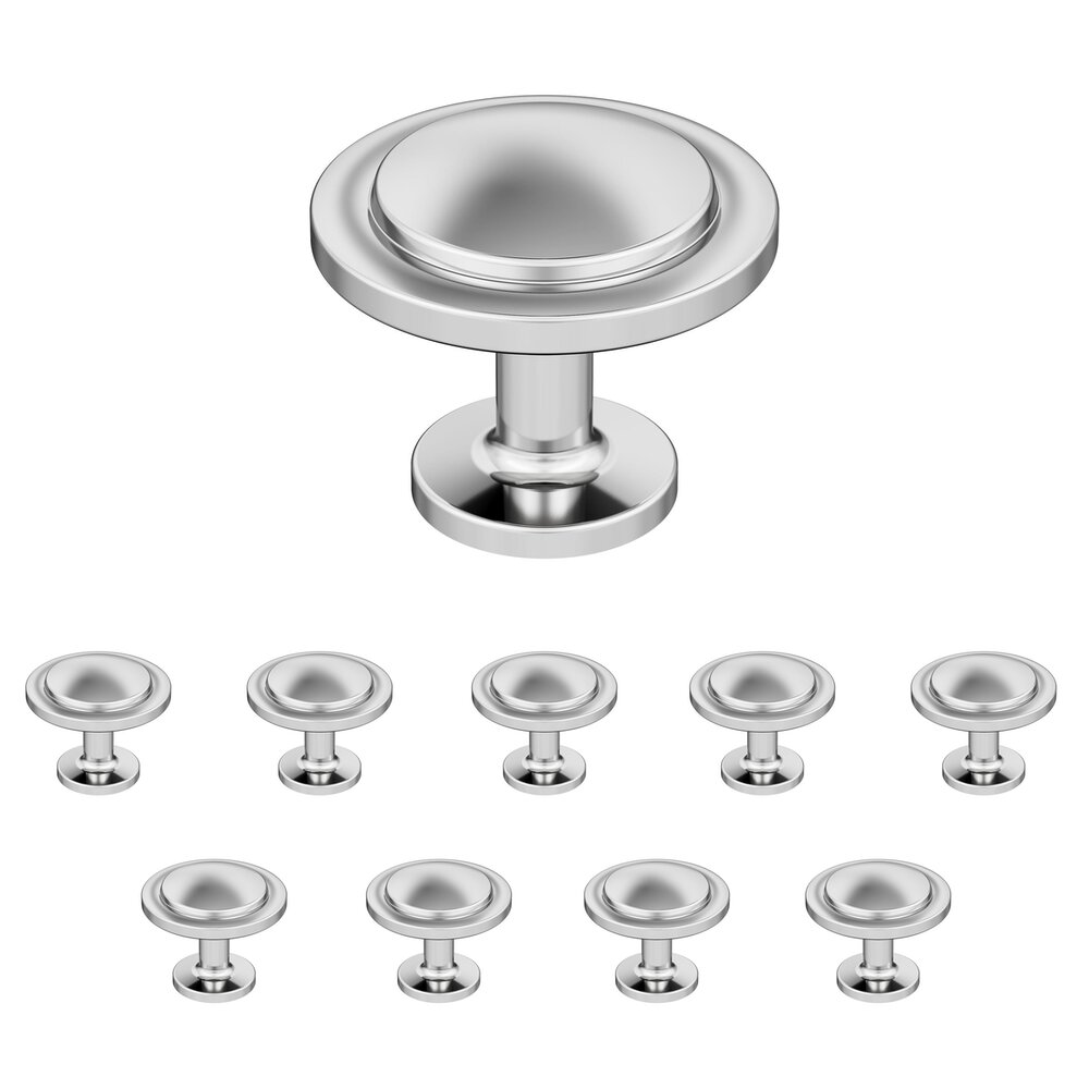 10 Pack 1-3/16" (30mm) Diameter Knob in Polished Chrome