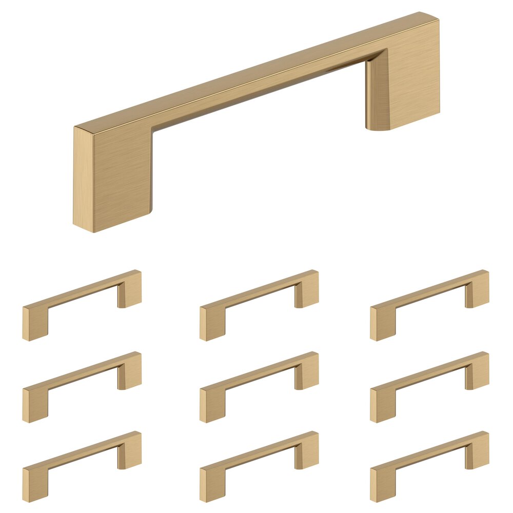 10 Pack 3-3/4" (96mm) Centers Pull in Champagne Bronze