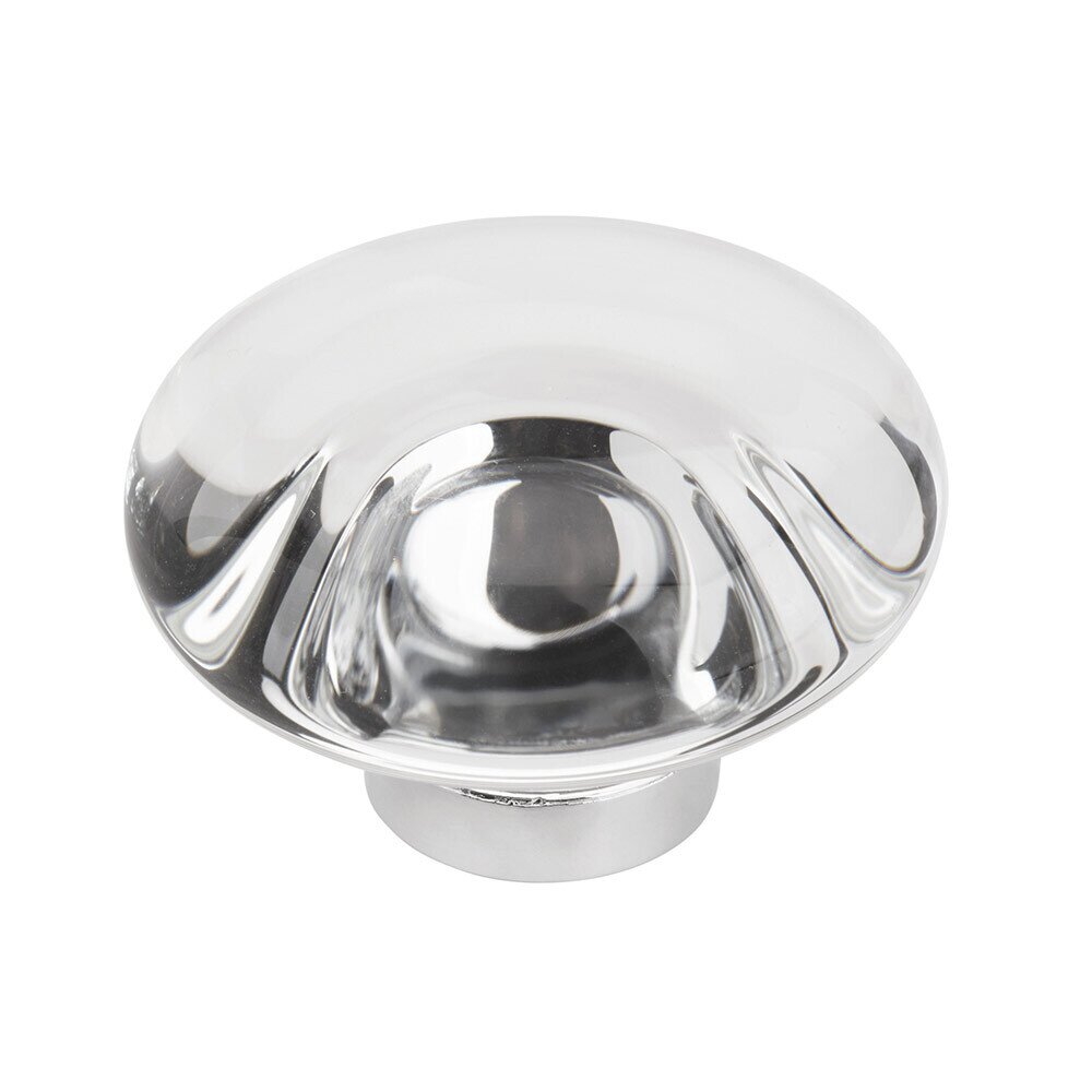 1 3/4" (44mm) Diameter Knob in Clear/Polished Chrome