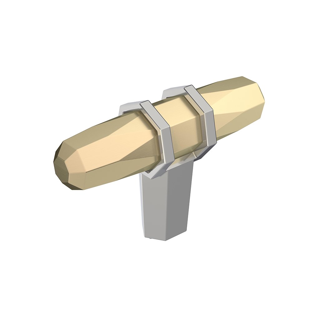 2-1/2" (64 mm) Long Knob in Golden Champagne And Polished Chrome