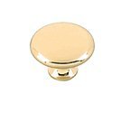 1 1/4" Medium Plain Knob in Polished Brass