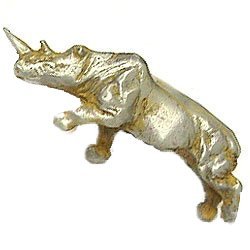 Rhino Knob Left in Bronze with Verde Wash