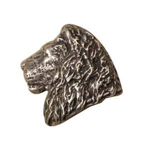 Lion Head Knob (Facing Left) in Bronze with Verde Wash