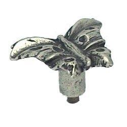 Butterfly - Large Knob in Black with Terra Cotta Wash