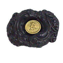 Fancy Alphabet Monogram Initial Oval Knob in Pewter with Maple Wash
