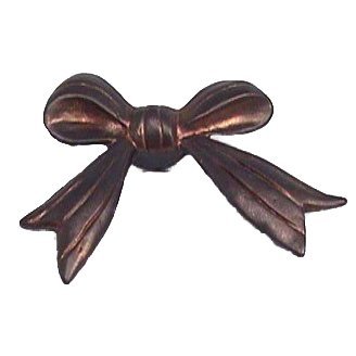 Single Loop Bow Knob (Large) in Black with Chocolate Wash