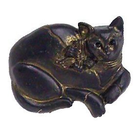 Calico Cat Pull - Large in Pewter with Bronze Wash