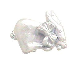 Anne at Home - Bunny with Bow Knob (Facing Right) in Pewter Matte