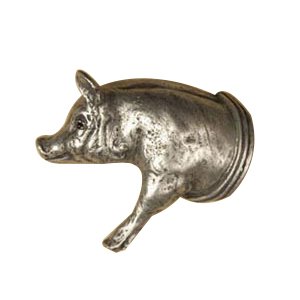 Pig Knob (Facing Left) in Black with Steel Wash