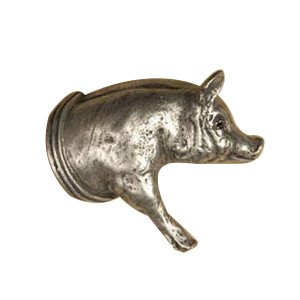 Pig Knob (Facing Right) in Satin Pewter