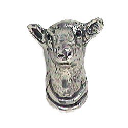 Sheep Head Knob in Brushed Natural Pewter