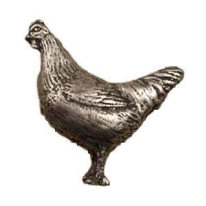 Hen Knob (Facing Left) in Pewter with Bronze Wash
