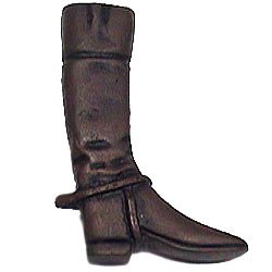 Riding Boot Knob (Facing Right) in Black with Bronze Wash