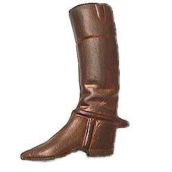Riding Boot Knob (Facing Left) in Pewter with Cherry Wash