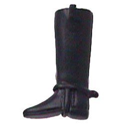 Riding Boot Knob (Facing Left) in Black with Steel Wash