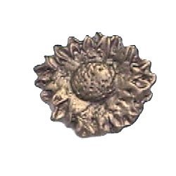 Sunflower Round Knob (Small) in Pewter with Copper Wash