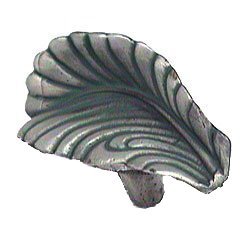 Swirl Leaf Knob (Large) in Pewter Matte