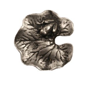 Lily Pad w/Frog Knob (Small) in Pewter Matte