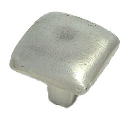 Square Knob - 1" in Pewter with White Wash