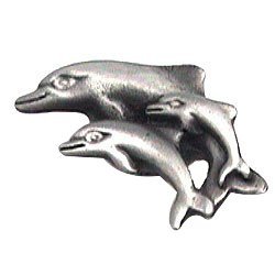 Dolphin Family Knob (Facing Left) in Satin Pewter