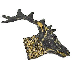 Elk Head Knob (Medium Facing Right) in Bronze with Black Wash
