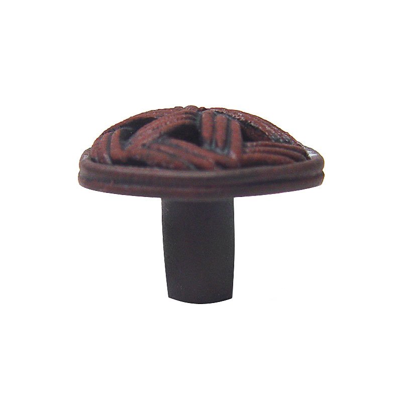 Kagome Round Knob in Rust with Black Wash
