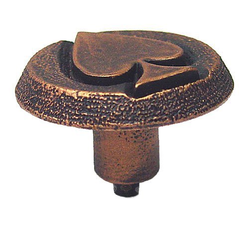 Spades Knob in Bronze with Verde Wash