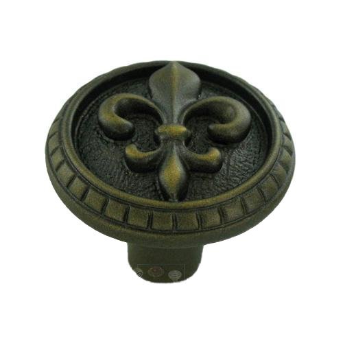 1 1/4" Diameter Knob in Bronze with Verde Wash