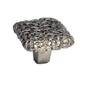 Cottage Lace Square Knob - 1 1/2" in Pewter Bright