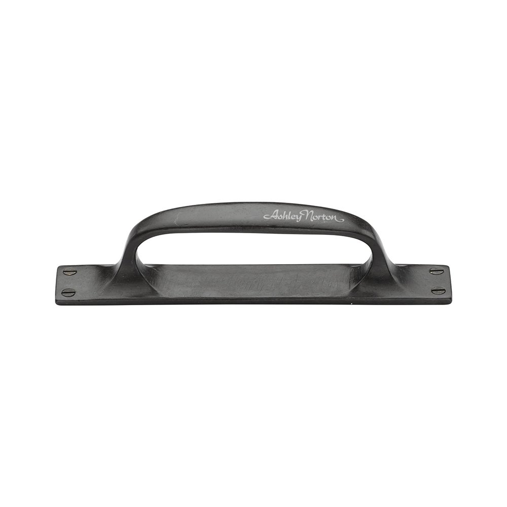 9" Long Front Mounted Pull with Integrated Backplate in Dark Bronze