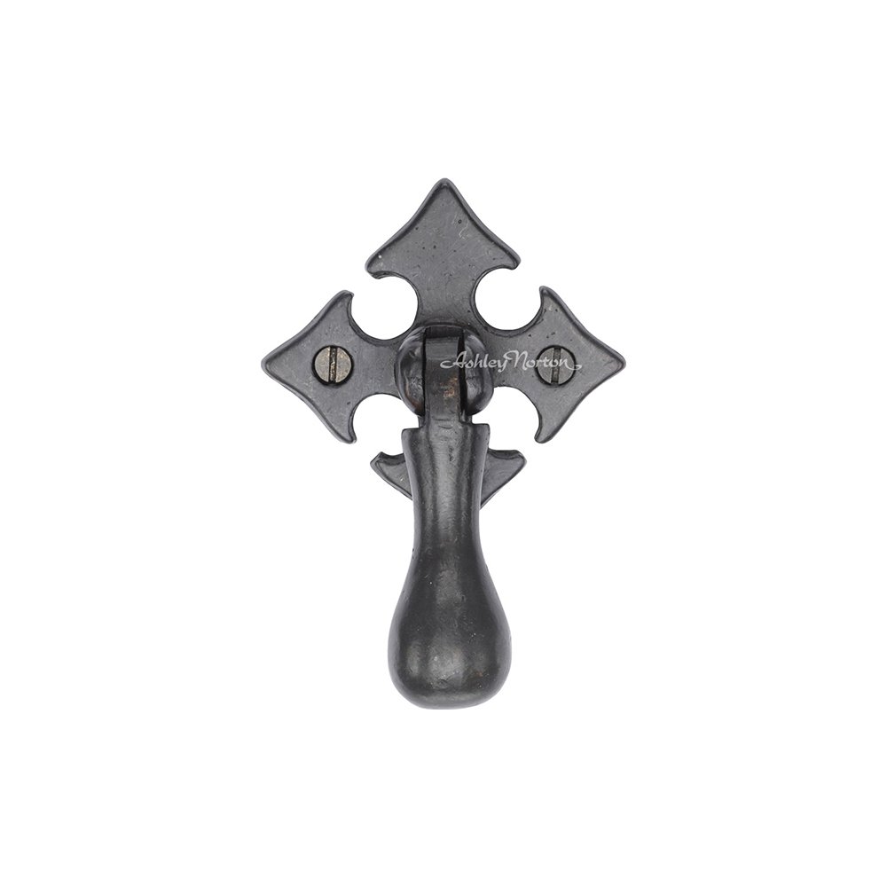 3 1/2" Long Drop Pull on Gothic Plate in Dark Bronze