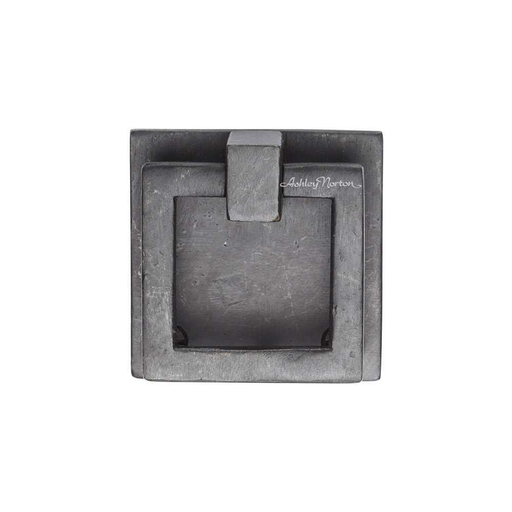 1 3/4" Long Square Drop Pull on Plate in Dark Bronze
