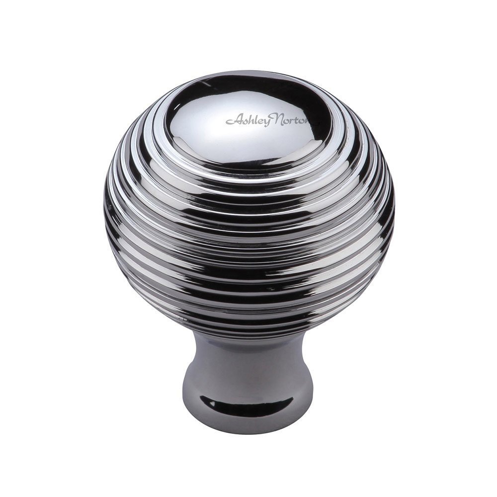 1 1/4" Reeded Knob in Polished Chrome