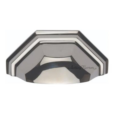 3 1/2" Centers Hex Bin Pull in Polished Nickel