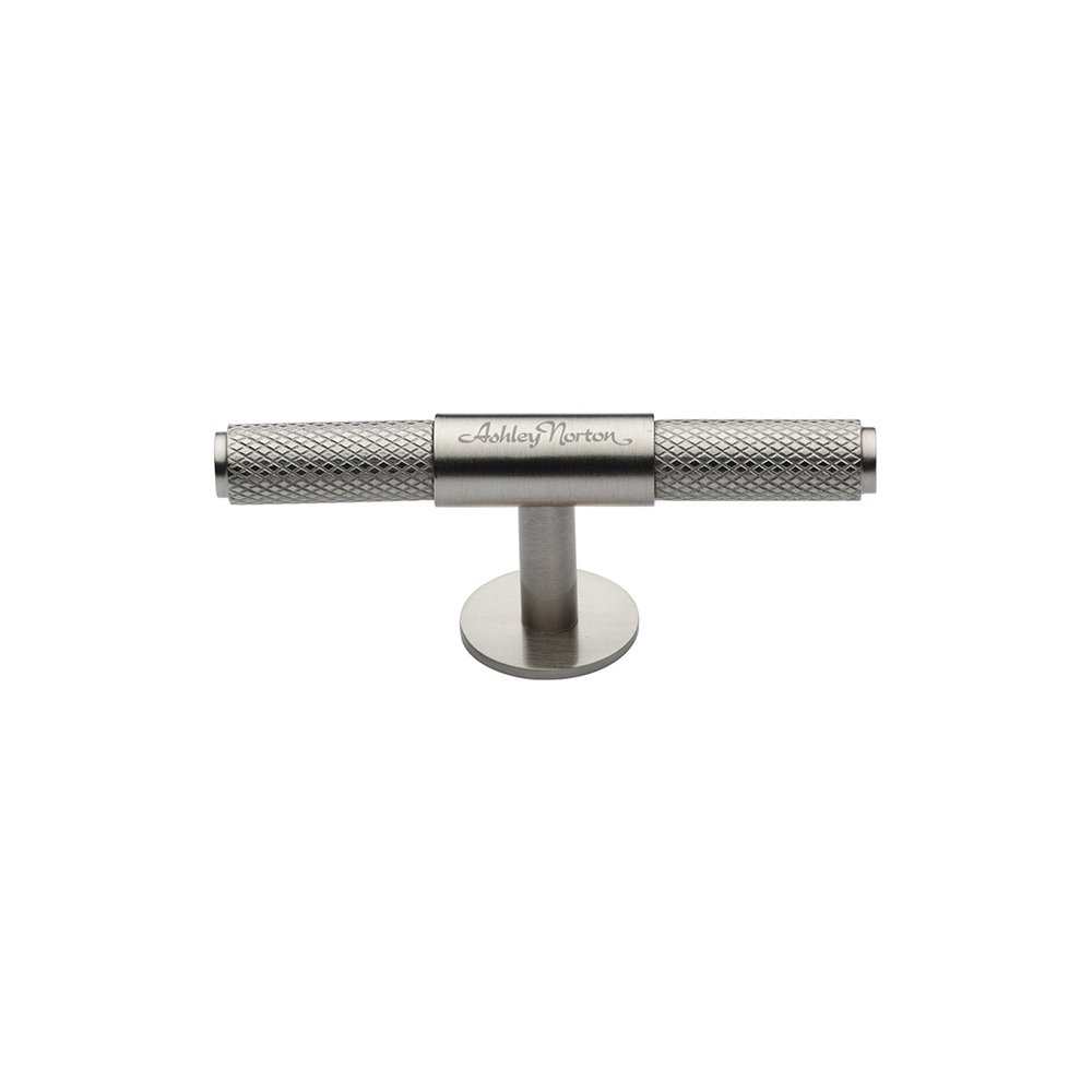 3 9/16" Basel Knurled T Pull in Satin Nickel