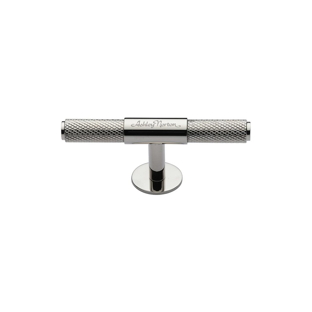 3 9/16" Basel Knurled T Pull in Polished Nickel
