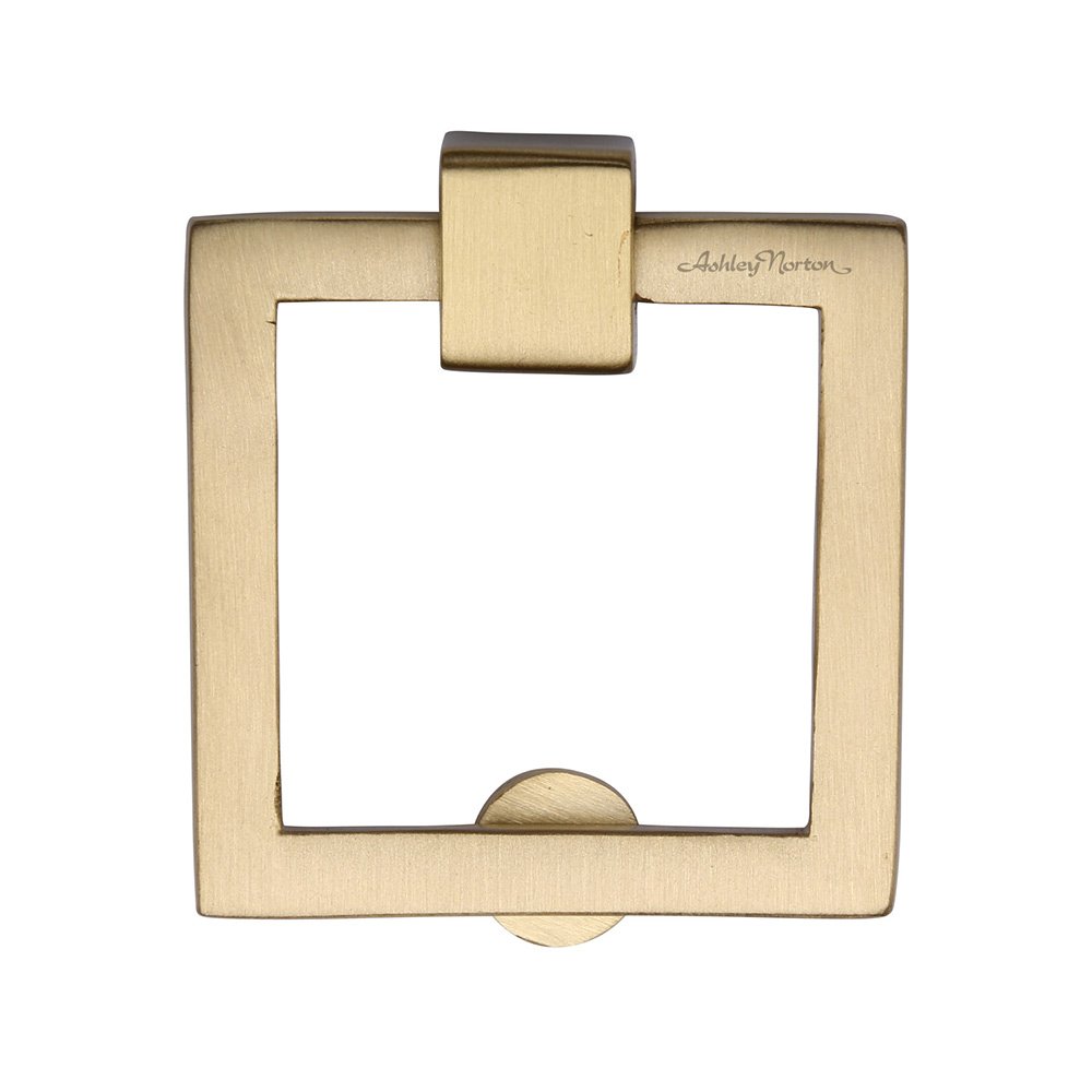 2" Square Drop Pull in Satin Brass