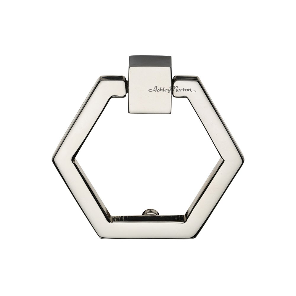 2 3/8" Hex Cabinet Ring Pull in Polished Nickel